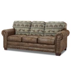 American Furniture Classics Model 8505-90 Deer Teal Lodge Tapestry Sofa Sleeper