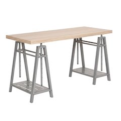 Adjustable Height Office Desk With Sturdy Metal Frame For Workspace