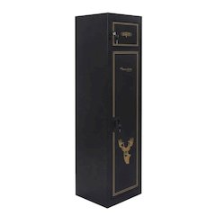 Black Metal Security Cabinet With Pistol And Ammo Compartments, Durable Storage