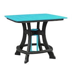 Aruba Blue Counter Height Square Dining Table With Black Base