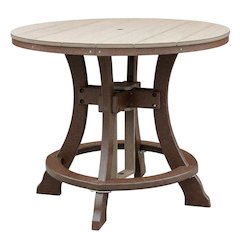 Polyethylene Outdoor Dining Table With Weatherwood Finish And Tudor Brown Base