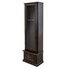 Brown Solid Wood 8-Gun Locking Storage Cabinet with Narrow Profile