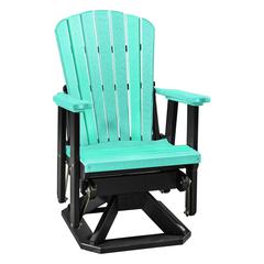 Fan Back Swivel Glider in Aruba and Black