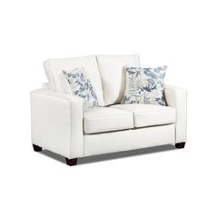 Living Room Relay Mist Loveseat with Two Throw Pillows