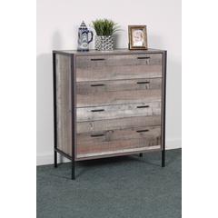 Four Drawer Chest with Metal Frame and Legs