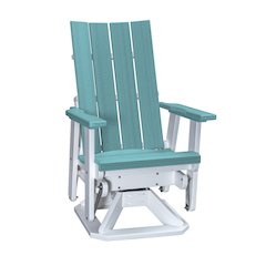 Brandon Swivel Glider in Aruba Blue on a White Base