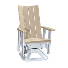 Brandon Swivel Glider in Weatherwood on a White Base