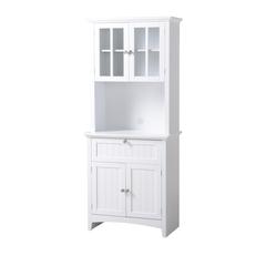 Buffet and Hutch with Framed Glass Doors and Drawer