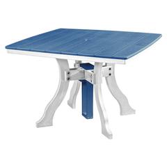 Dining Height Square Table in Blue with a White Base