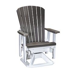 Fan Back Swivel Glider in Coastal Gray on a White Base