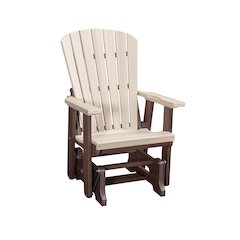 Fan Back Glider in Birchwood with a Tudor Brown Base, Made in the USA