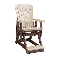 Fan Back Balcony Glider in Birchwood on a Tudor Brown Base