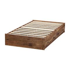 Twin Sized Mountain Oak Mates Bed with Two Drawers