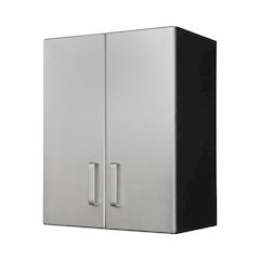 Heavy Duty Black Metal Overhead Cabinet With Silver Front For Storage