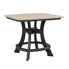 Black Base Square Outdoor Dining Table With Black Base For Patio Use
