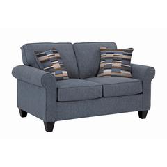 Eureka Rolled Arm Loveseat with Two Pillows