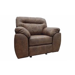 Rocker Recliner Chair in Brown Faux Leather
