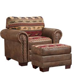 Sierra Lodge Arm Chair with Matching Ottoman