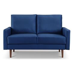 57 Inch Wide Upholstered Two Cushion Loveseat with Square Arms