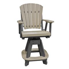 OS Home and Office Model 130-C-WWBK Counter Height Swivel Arm Chair in Weatherwood on a Black Base