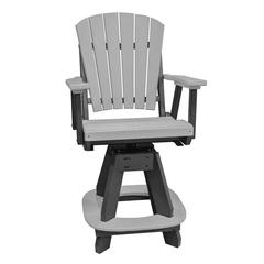 OS Home and Office Model 130-C-LGB Counter Height Swivel Arm Chair in Light Gray on a Black Base