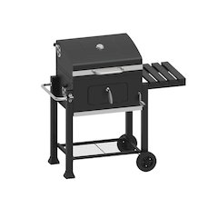 Charcoal Grill, Steel, Adjustable Tray, Black