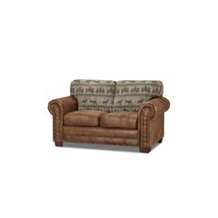 American Furniture Classics Model 8502-90 Deer Teal Lodge Tapestry Loveseat