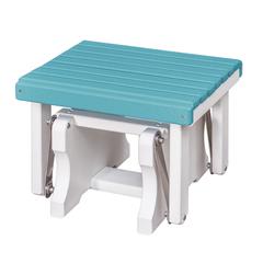 Gliding Ottoman in Aruba Blue and White