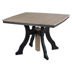 Dining Height Square Table in Weatherwood with a Black Base