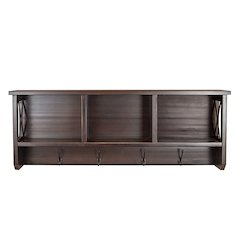 Decorative Coat Rack and Storage Accent Rack in Espresso