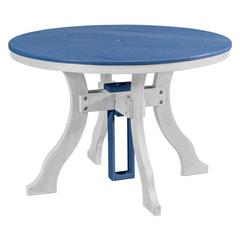 Dining Height Round Table in Blue with a White Base