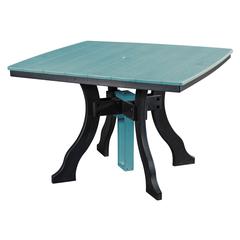 Dining Height Square Table in Aruba Blue with a Black Base