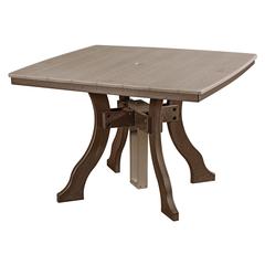 Dining Height Square Table in Weatherwood with a Tudor Brown Base