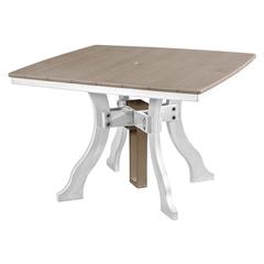 Dining Height Square Table in Weatherwood with a White Base