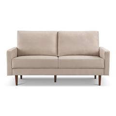 69 Inch Wide Upholstered Two Cushion Sofa with Square Arms