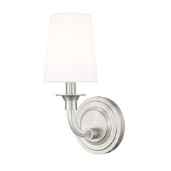 Z-Lite Katerina 1 Light Wall Sconce in Brushed Nickel Frame Finish