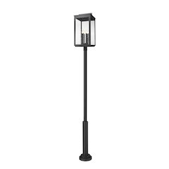 Z-Lite Hartwell 6 Light Outdoor Post Mounted Fixture in Sand Black color