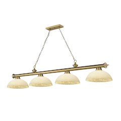 Z-Lite Cordon 4 Light Billiard, Steel Frame, Golden Mottle Shade Color