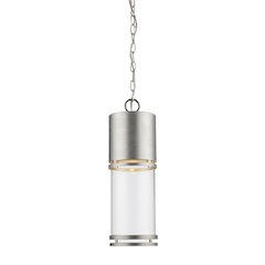 Z-Lite Luminata 1 Light Outdoor Chain Mount Ceiling Fixture, Brushed Aluminum