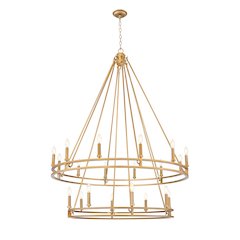 Z-Lite Dennison 20 Light Chandelier in Signature Brass color, Steel frame