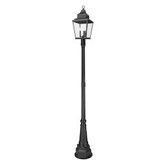 Z-Lite 3 Light Outdoor Post Mounted Fixture, Sand Black