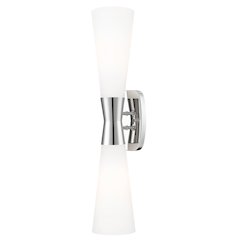 Z-Lite 2 Light Wall Sconce, Polished Nickel