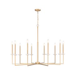 Z-Lite 10 Light Chandelier, Mordern Gold