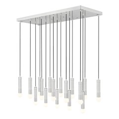 Z-Lite Stari 17 Light Linear Chandelier in Brushed Nickel color, Steel frame