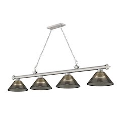 Z-Lite Cordon 4 Light Billiard, Steel Frame, Smoke Shade Color