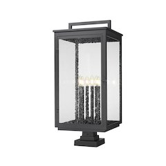 Z-Lite Hartwell 6 Light Outdoor Pier Mounted Fixture in Sand Black color