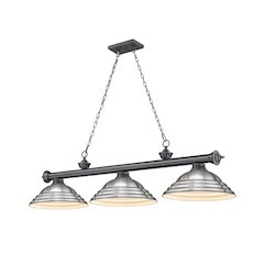 Z-Lite Cordon 3 Light Billiard, Steel Frame, Brushed Nickel Shade Color