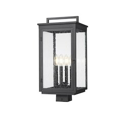 Z-Lite Hartwell 4 Light Outdoor Post Mount Fixture in Sand Black color