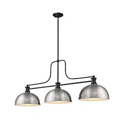 Z-Lite Melange 3 Light Billiard, Steel Frame, Brushed Nickel Shade Color