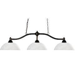Z-Lite Chance 3 Light Billiard, Steel Frame, White Linen Shade Color